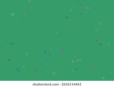 A textured, abstract background with scattered, subtle, colorful pixelated elements on a muted green base.