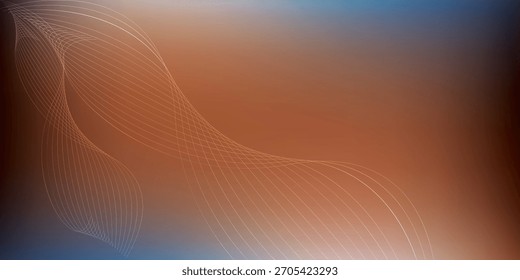 A textured abstract composition featuring swirling brown and blue gradients with delicate, wavy, light-colored lines.