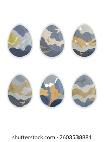 Textured Abstract Easter Eggs in Earthy Tones