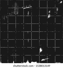 Textured abstract pattern with dots elements. Black and white ornament of square format.