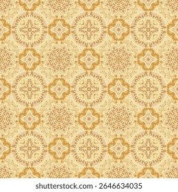 A textured, abstract pattern featuring a warm beige background with intricate designs.