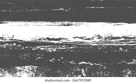 Um padrão texturizado abstrato com faixas horizontais de cinza e branco, apresentando elementos angustiados e manchados.