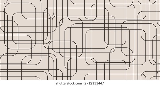 Patrón sin fisuras abstracto texturizado. Ilustración vectorial decorativa con una cuadrícula moderna y arte lineal, ideal para fondos creativos, tela o como elemento de diseño de mosaico.