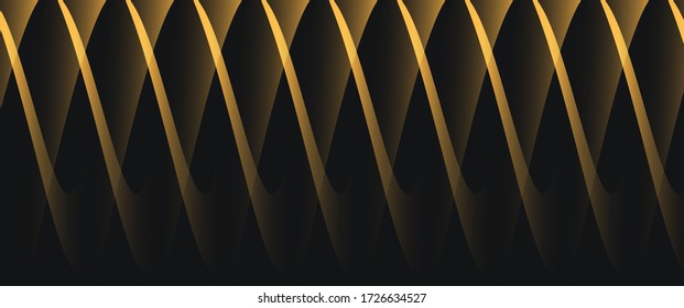 Textured abstract wallpaper with graphic geometry pattern of crossed rays or stripes twist on dark background