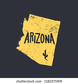 Textured Arizona state map vector illustration