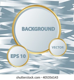 Textured backdrop. Abstract glowing shiny background, composed of silver stripes. Place for your text or message. Vector illustration