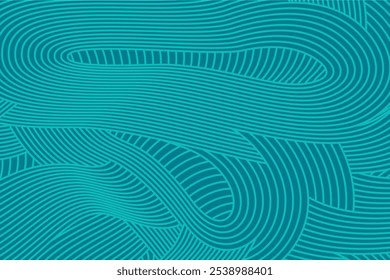 Textured background of abstract irregular tosca blue color curved striped lines. seamless geometric pattern design for certificates, invitations, textiles, clothing, covers and more.
