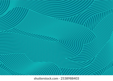 Textured background of abstract irregular tosca blue color curved striped lines. seamless geometric pattern design for certificates, invitations, textiles, clothing, covers and more.
