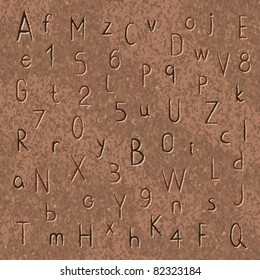 Textured background with alphabet and numbers