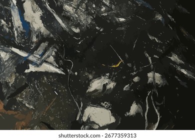 Imagem texturizada de arte de fundo com traçados de pincel de tom preto colorido brilhante. Antiga textura artística tela trabalho. Escova digital arte. Para parede, papel de parede, banner, modelo, mármore, piso, superfície, pano de fundo
