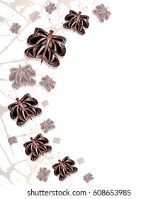 Textured background with butterfly and place for your text. Vector illustration.