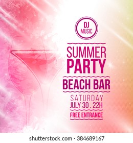 Textured background design with illustrations glass of cocktail and other drinks. Ice texture effect. template for poster, brochure or promoting your business. Vector