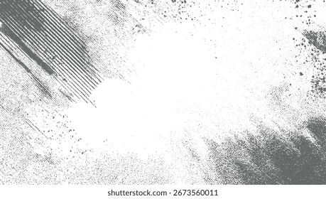 Un fondo texturizado con líneas grises diagonales y puntos grises dispersos sobre una superficie blanca.