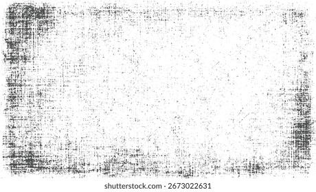 textured background with distressed grunge elements and scattered noise in black and white.