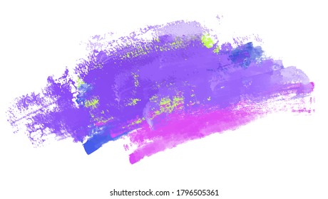 Textured background with dry brush strokes. Abstract color stain on white. Painting in modern style. Vector illustration.