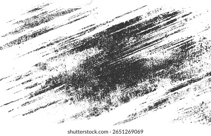 Um plano de fundo texturizado com traçados de pincel preto diagonal e manchas espalhadas em uma superfície branca.