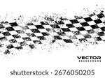 A textured background featuring a pattern of black and white checkered flags. The grunge style adds a rustic feel perfect for racing graphics or automotive design projects.