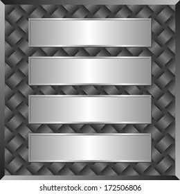 textured background with four metallic banners