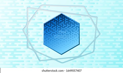 Textured background with geometric abstractions in cool colors