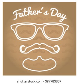 Textured background with glasses, a mustache and a beard for father's day celebrations