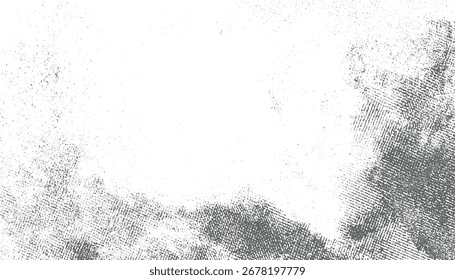 A textured background with gray fingerprint patterns and scattered dust particles on a white surface.
