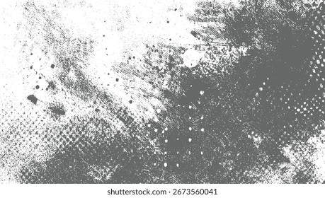 Um fundo texturizado com padrões cinzas e brancos manchados e elementos angustiados.