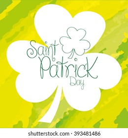 Textured background with an isolated clover with text