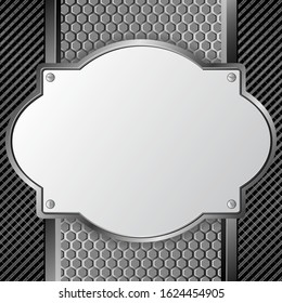 textured background with metal plaque