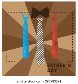 Textured background with some neckties and a bowtie for father's day celebrations