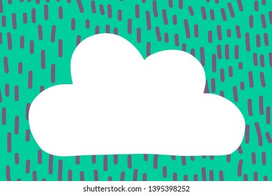 Textured background with speech bubble form of cloud hand drawn illustration cartoon style