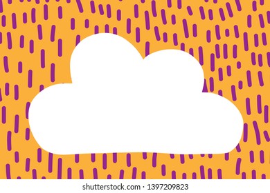 Textured background with speech bubble form of cloud hand drawn illustration cartoon style