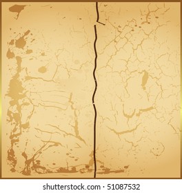 A textured background with subtle stains and cracks.