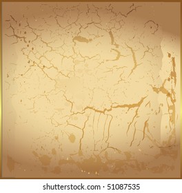 A textured background with subtle stains and cracks.