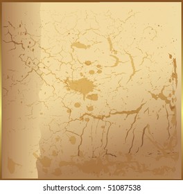 A textured background with subtle stains and cracks.