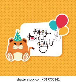 Textured background with text and an animal for birthdays