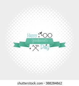 Textured background with text and icons for grandparent's day