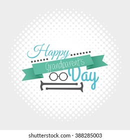 Textured background with text and icons for grandparent's day