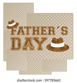 Textured background with text, a mustache and a hat for father's day celebrations