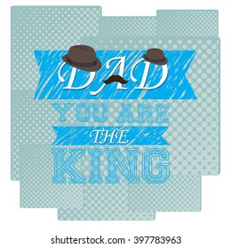 Textured background with text, a mustache and a hat for father's day celebrations