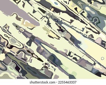 Textured background in yellow-gray tonality for fabrics or textiles. Liquid diagonal splashes for camouflage uniform, wallpaper, fashion trends, scrapbooking, covers, interiors, etc. Vector 