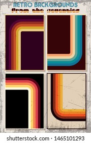 Textured Backgrounds from the 1970s, Vintage Color Stripes