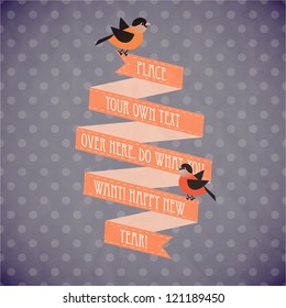 Textured banner with robins. Place your own text