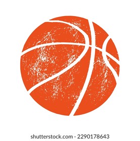 Textured basketball ball icon on white background