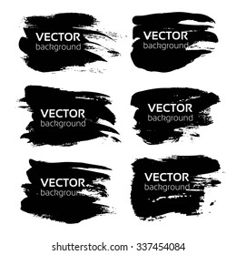 Textured big black strokes isolated on a white background