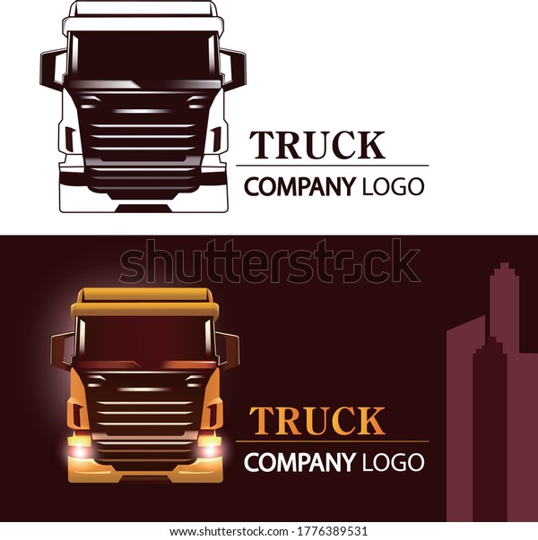Textured big truck\
transport truck logo