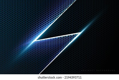 Textured black background with slash diagonal blue light effect