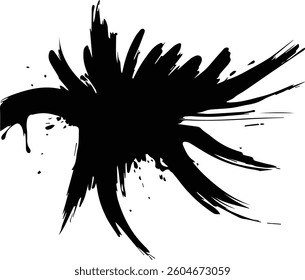 Textured Black Brushstroke on Dark Background - Abstract Artistic Vector