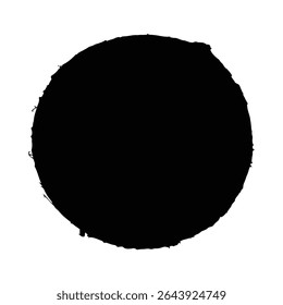 Textured black circle brushstroke abstract design element perfect for creative projects and concepts