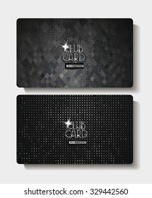 Textured black club cards