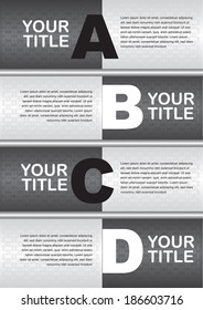 Textured black and silver background template for page layout. Vector illustration with copy space